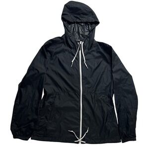 Columbia Womens Windbreaker Jacket Black Full Zip Hooded Small